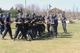 Training police riot